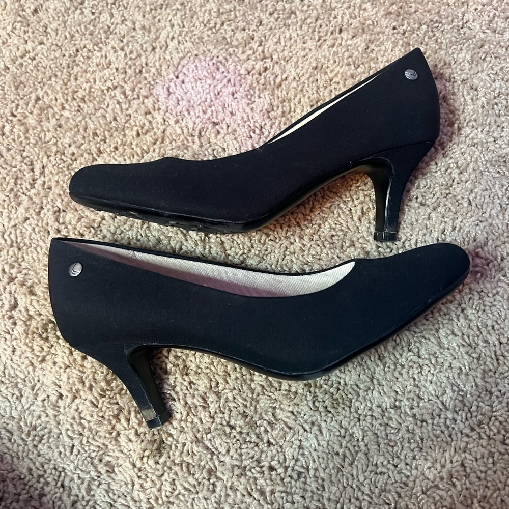 Plain black short heels